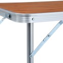 VidaXL Składany stolik turystyczny, aluminiowy, 120x60 cm