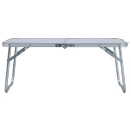 VidaXL Składany stolik turystyczny, biały, aluminiowy, 60x40 cm