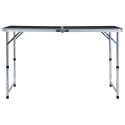 VidaXL Składany stolik turystyczny, szary, aluminiowy, 120 x 60 cm