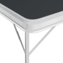 VidaXL Składany stolik turystyczny z 2 ławkami, aluminium, szary
