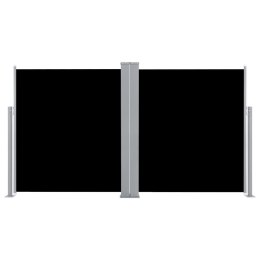 VidaXL Wysuwana markiza boczna, dwustronna, 170x600 cm, czarna