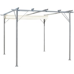 VidaXL Pergola ze zwijanym dachem, śmietankowa, 3x3 m, stalowa