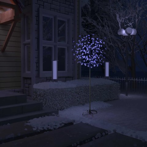 VidaXL Drzewko z lampkami, 200 LED, niebieski biały, kwiat wiśni 180cm
