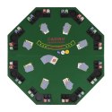 VidaXL Składany blat do pokera dla 8 graczy, ośmiokątny, zielony