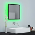 VidaXL Lustro łazienkowe LED, wysoki połysk, czarne, 40x8,5x37 cm