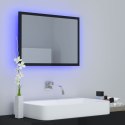 VidaXL Lustro łazienkowe LED, wysoki połysk, czarne, 60x8,5x37, akryl