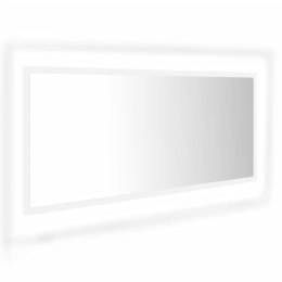 VidaXL Lustro łazienkowe z LED, białe, 100x8,5x37 cm, akryl