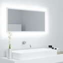 VidaXL Lustro łazienkowe z LED, białe, 90x8,5x37 cm, akryl