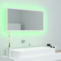 VidaXL Lustro łazienkowe z LED, białe, 90x8,5x37 cm, akryl