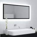 VidaXL Lustro łazienkowe z LED, czarne, 100x8,5x37 cm, akryl
