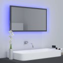 VidaXL Lustro łazienkowe z LED, szare, 80x8,5x37 cm, akryl