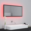 VidaXL Lustro łazienkowe z LED, szare, 90x8,5x37 cm, akryl