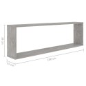 VidaXL Półki ścienne kostki, 2 szt., szarość betonu, 100x15x30 cm