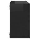 VidaXL Półki ścienne kostki, 4 szt., czarne z połyskiem, 26x15x26 cm
