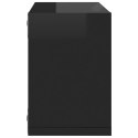 VidaXL Półki ścienne kostki, 6 szt., czarne z połyskiem, 22x15x22 cm
