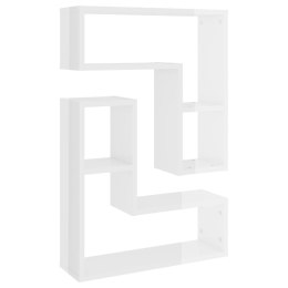 VidaXL Półki ścienne, 2 szt., wysoki połysk, białe, 50x15x50 cm