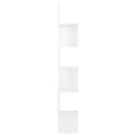 VidaXL Narożna półka ścienna, biała, wysoki połysk, 20x20x127,5 cm