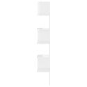VidaXL Narożna półka ścienna, biała, wysoki połysk, 20x20x127,5 cm