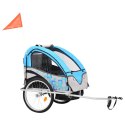 VidaXL Rowerowa przyczepka dla dzieci/wózek 2-w-1, niebiesko-szara