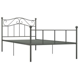 VidaXL Rama łóżka, szara, metalowa, 90 x 200 cm