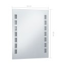 VidaXL Ścienne lustro łazienkowe z LED, 50 x 60 cm