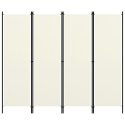 VidaXL Parawan 4-panelowy, biały, 200 x 180 cm