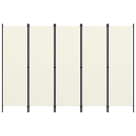 VidaXL Parawan 5-panelowy, biały, 250 x 180 cm