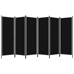 VidaXL Parawan 6-panelowy, czarny, 300 x 180 cm