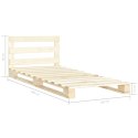 VidaXL Rama łóżka z palet, lite drewno sosnowe, 100 x 200 cm