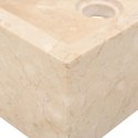VidaXL Szafka łazienkowa z 2 umywalkami z marmuru, drewno tekowe