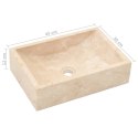 VidaXL Szafka łazienkowa z 2 umywalkami z marmuru, drewno tekowe