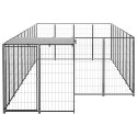 VidaXL Kojec dla psa, czarny, 10,89 m², stalowy