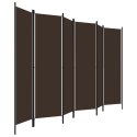 VidaXL Parawan 6-panelowy, brązowy, 300 x 180 cm
