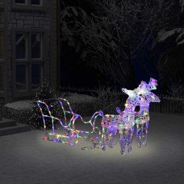 VidaXL Świąteczna dekoracja renifery z saniami, 160 diod LED, 130 cm