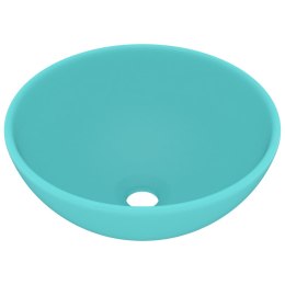 VidaXL Okrągła umywalka łazienkowa, matowa jasnozielona, 32,5 x 14 cm