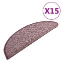 VidaXL Nakładki dywanowe na schody, 15 szt., fioletowe, 65x21x4 cm