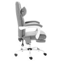 VidaXL Krzesło biurowe z funkcją masażu, szare, obite tkaniną