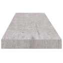 VidaXL Półki ścienne, 2 szt., szarość betonu, 90x23,5x3,8 cm, MDF