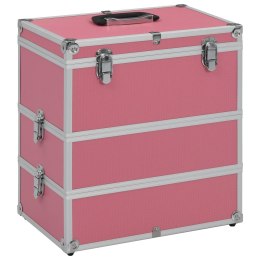 VidaXL Kuferek na kosmetyki, 37 x 24 x 40 cm, różowy, aluminiowy