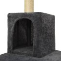 VidaXL Drapak dla kota ze słupkami sizalowymi, ciemnoszary, 118,5 cm