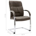 VidaXL Krzesło biurowe, wspornikowe, taupe, tkanina