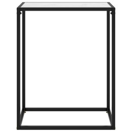 VidaXL Stolik konsolowy, biały, 60x35x75 cm, szkło hartowane
