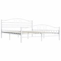VidaXL Rama łóżka, biała, metalowa, 160 x 200 cm