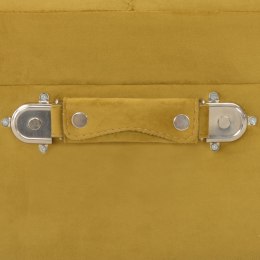 VidaXL Stołek ze schowkiem, 40 cm, musztardowy żółty, aksamitny