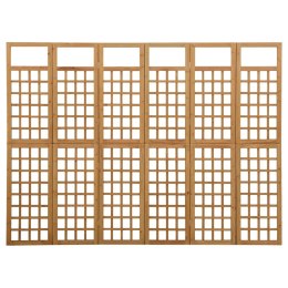 VidaXL Parawan pokojowy 6-panelowy/trejaż, drewno jodłowe, 242,5x180cm