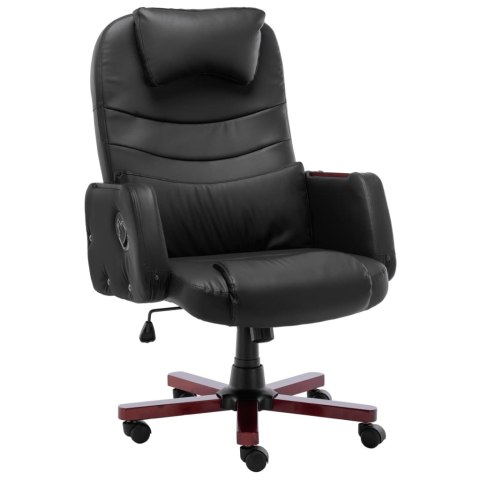 VidaXL Krzesło biurowe, czarne, sztuczna skóra