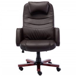 VidaXL Krzesło biurowe, brązowe, obite sztuczną skórą