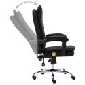 VidaXL Krzesło biurowe z funkcją masażu, czarne, obite sztuczną skórą