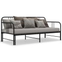 VidaXL Sofa z wysuwaną ramą łóżka, czarna, metalowa, 90x200 cm