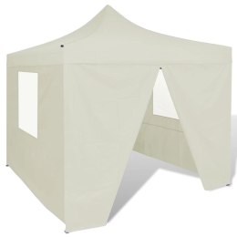 VidaXL Kremowy, składany namiot, 3 x 3 m, z 4 ściankami